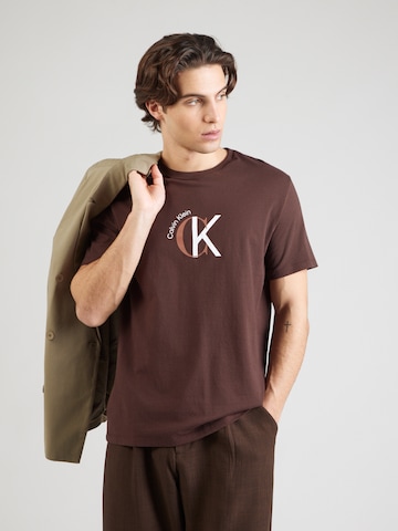 Calvin Klein Jeans Shirt in Brown: front