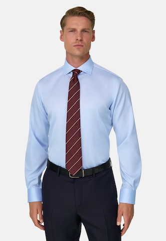 Coupe regular Chemise Boggi Milano en bleu : devant
