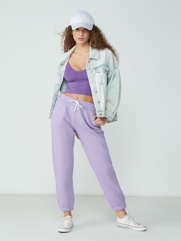 C&City Tapered Pijamahose in Lila