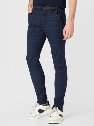 TOM TAILOR DENIM Slimfit Chinosy w kolorze niebieski: przód