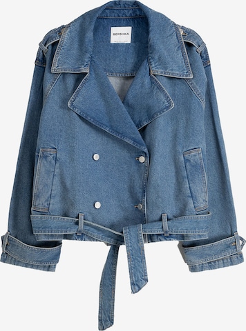 Bershka Between-Season Jacket in Blue: front