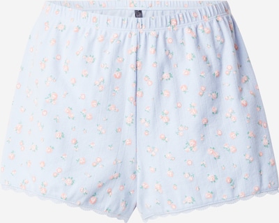 Hunkemöller Pyjamashorts in hellblau / jade / rosé / weiß, Produktansicht