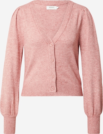 ONLY Knit Cardigan 'LEVA' in Pink: front