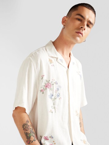 Abercrombie & Fitch Regular fit Button Up Shirt in Beige