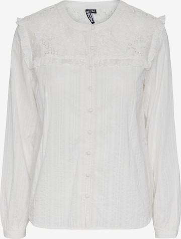 PIECES Блуза 'MILANA' в бяло: отпред