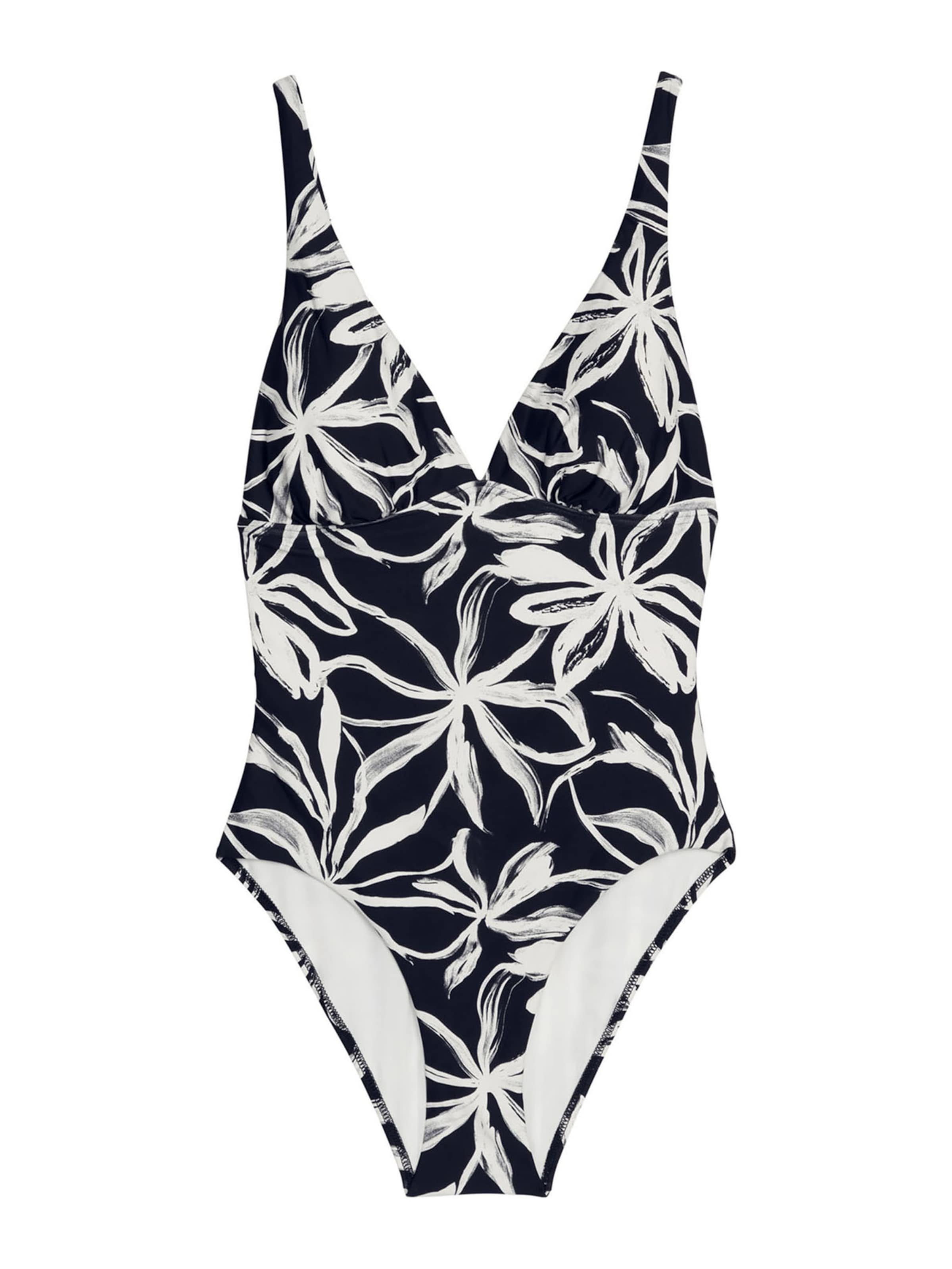 Triangle Maillot de bain ' Abstract Floral ' Marc O'Polo en noir : devant