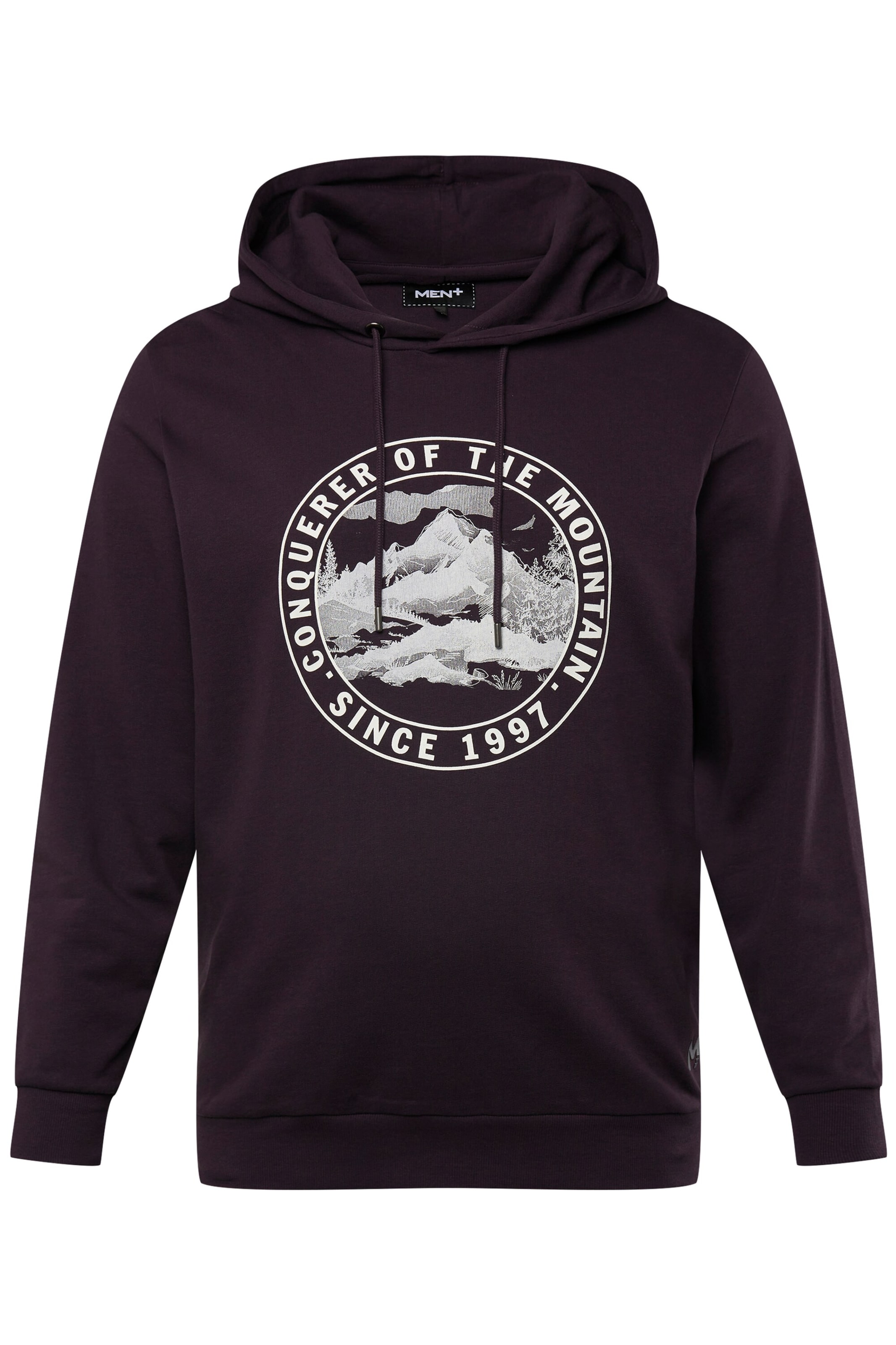 Men Plus Sweatshirt in Zwart: voorkant