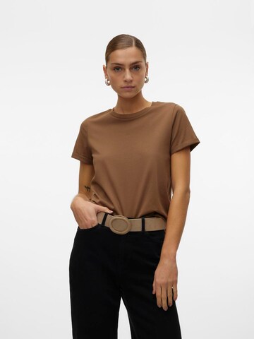 VERO MODA T-Shirt 'PAULA' in Braun: Vorderseite