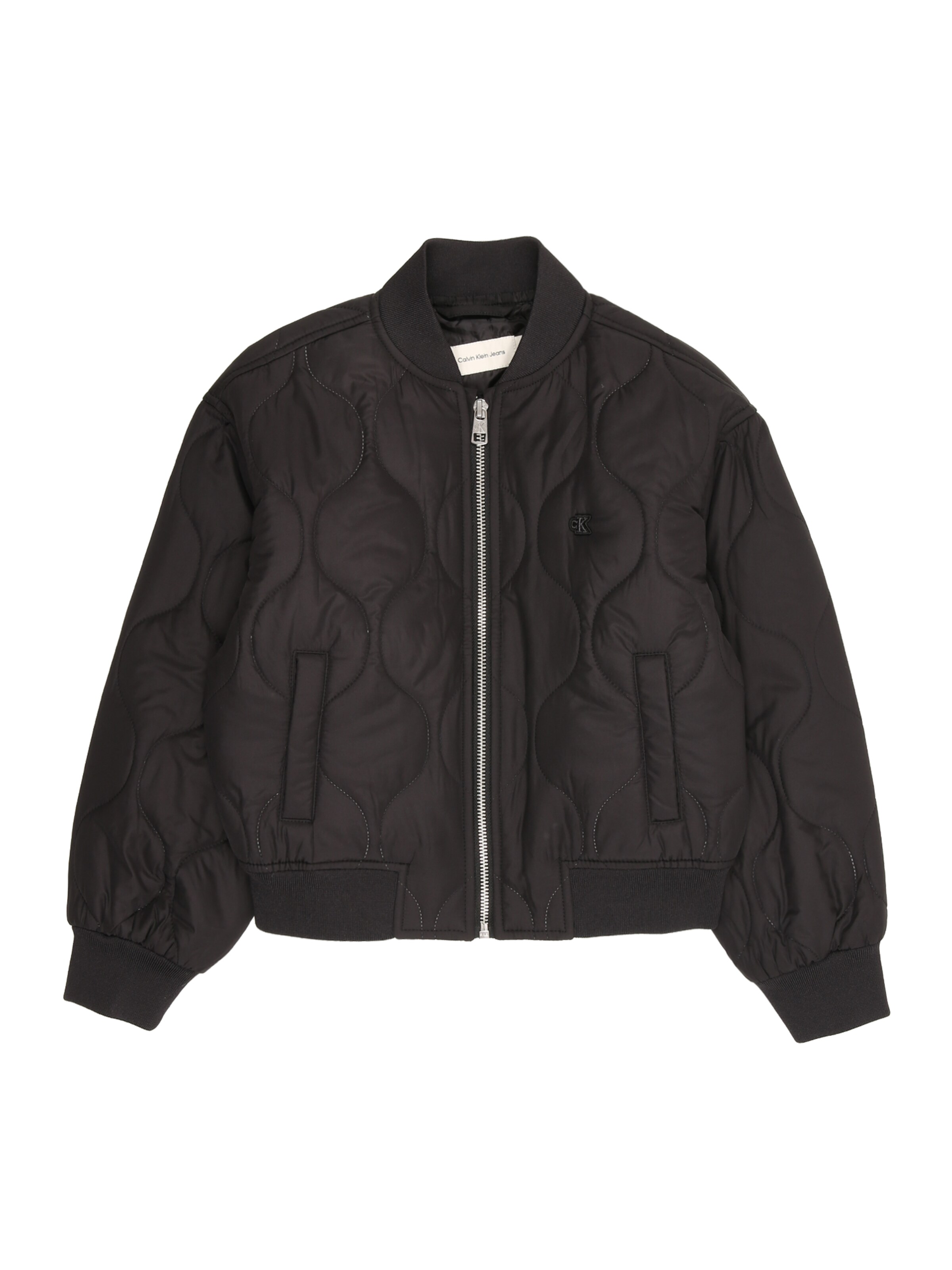 Calvin Klein Jeans Φθινοπωρινό και ανοιξιάτικο μπουφάν σε μαύρο: μπροστά