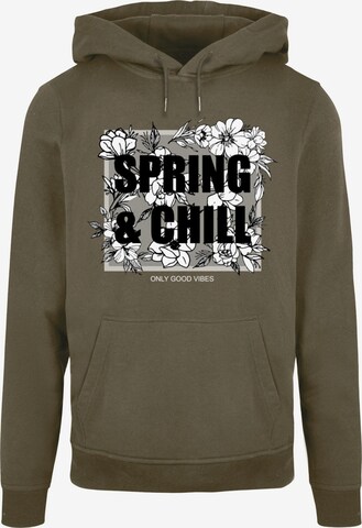 Merchcode Sweatshirt 'Spring And Chill' in Green: front