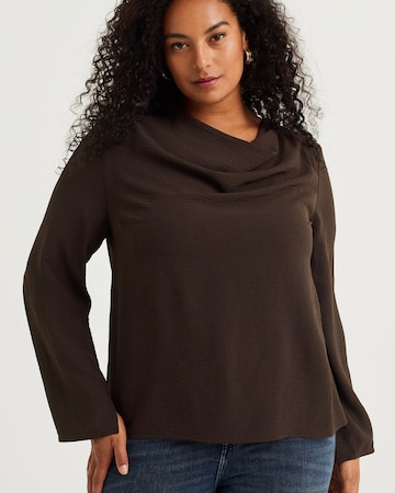 WE Fashion Blouse in Brown: front