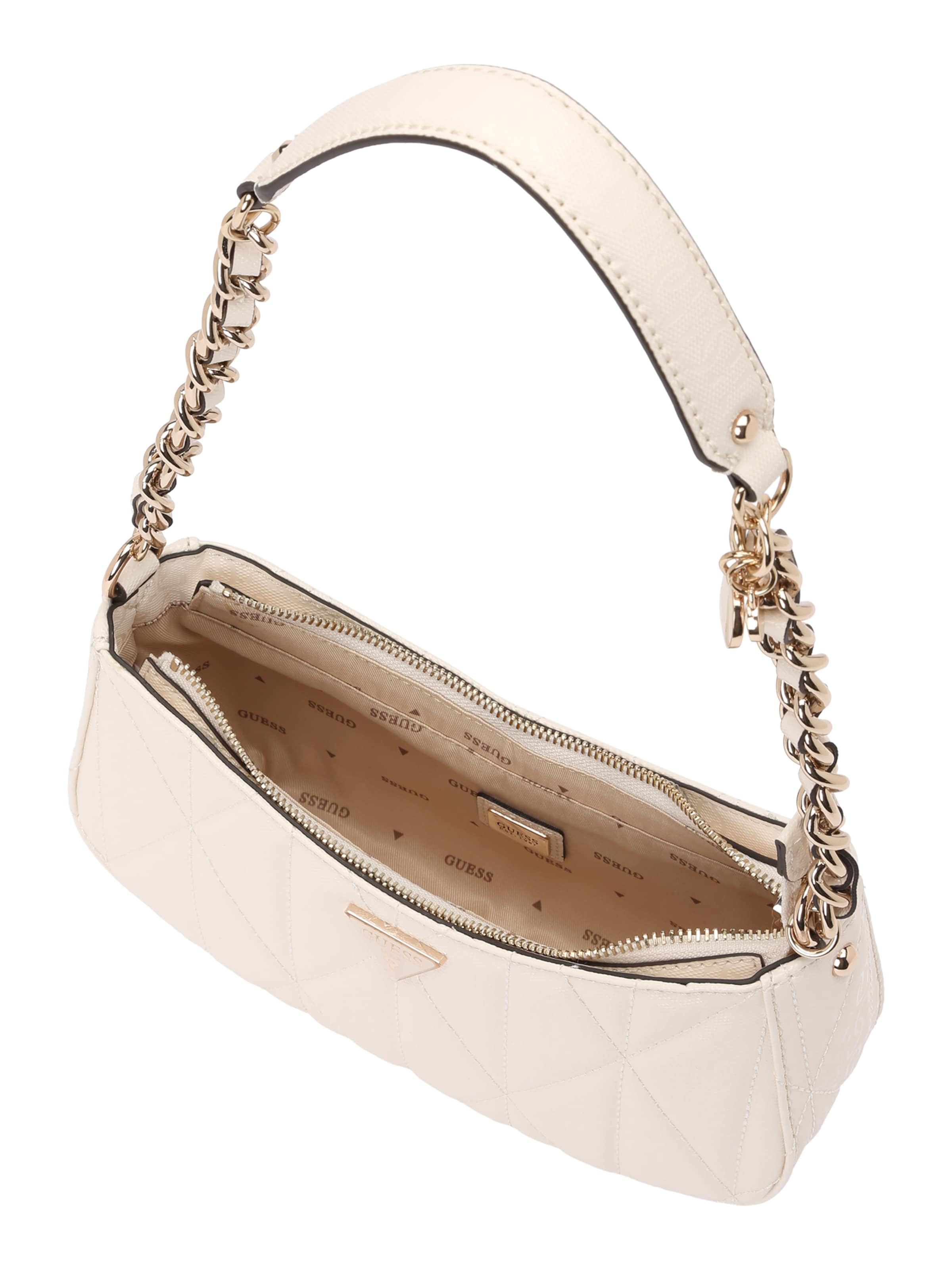 GUESS Τσάντα ώμου 'ALDINA TOP ZIP SHOULDER BAG' σε λευκό