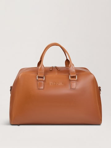 NEGOTIA Leather - Bolsa de fin de semana 'Valen' en marrón: frente