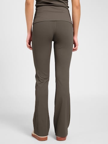 Hummel Flared Workout Pants in Brown