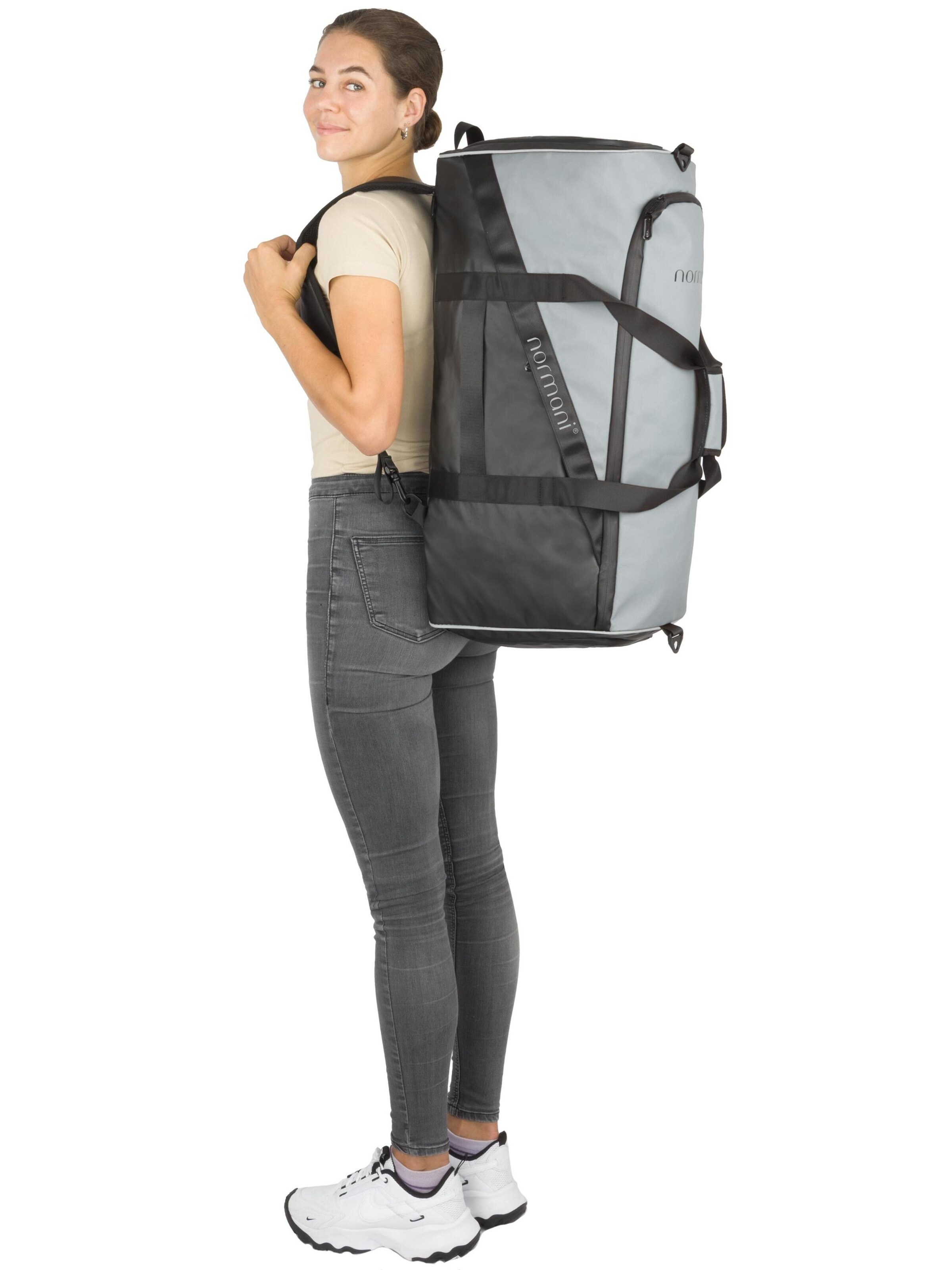 Borsa sportiva ' Ostpass ' di normani in grigio: frontale