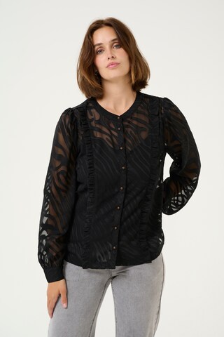 Cream Bluse 'Yana ' i sort: forside