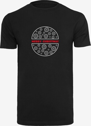 Merchcode Shirt 'Merry Christmas' in Zwart: voorkant