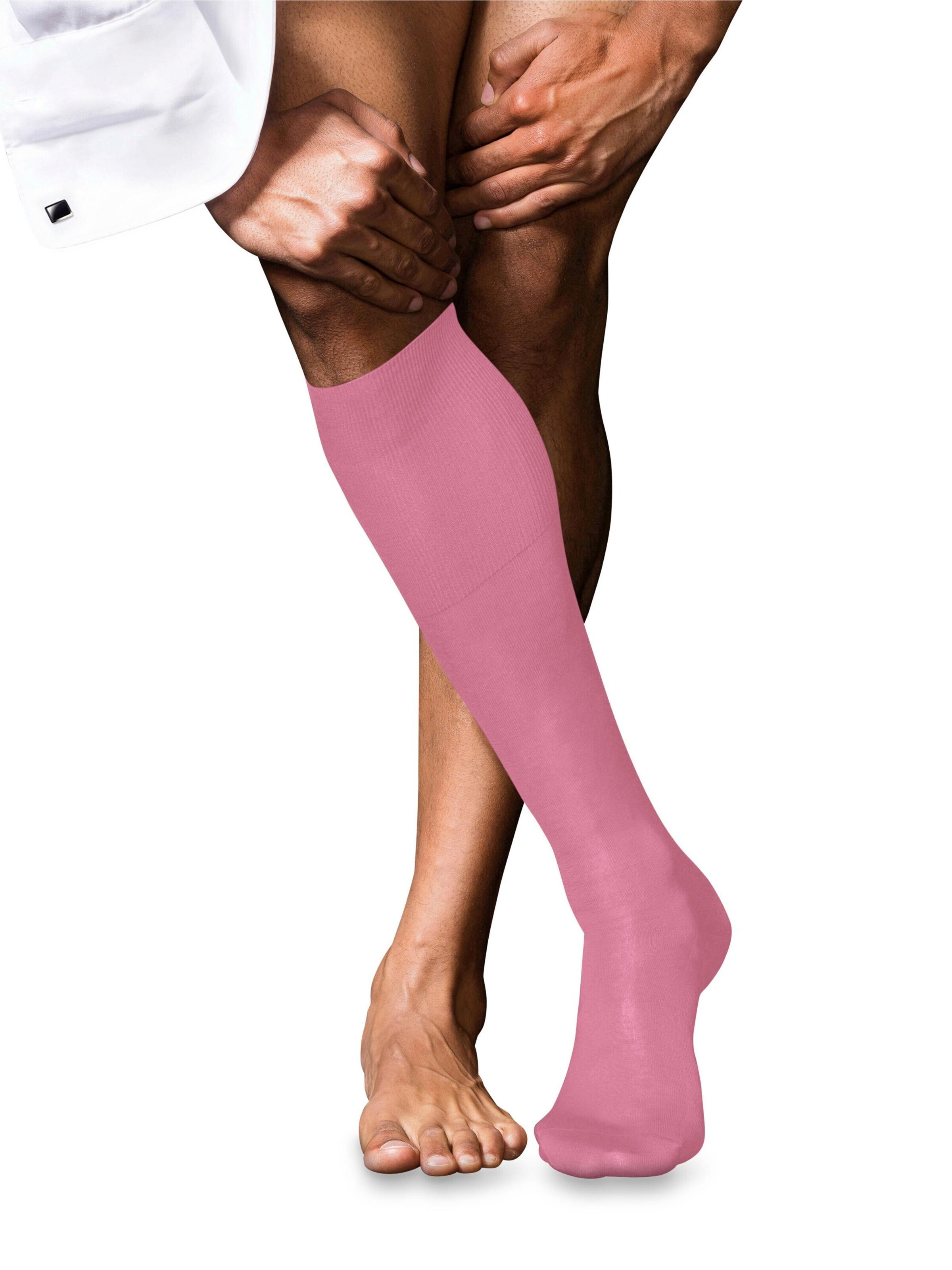 FALKE Knee High Socks 'No. 9 Pure Fil d´Écosse' in Pink: front