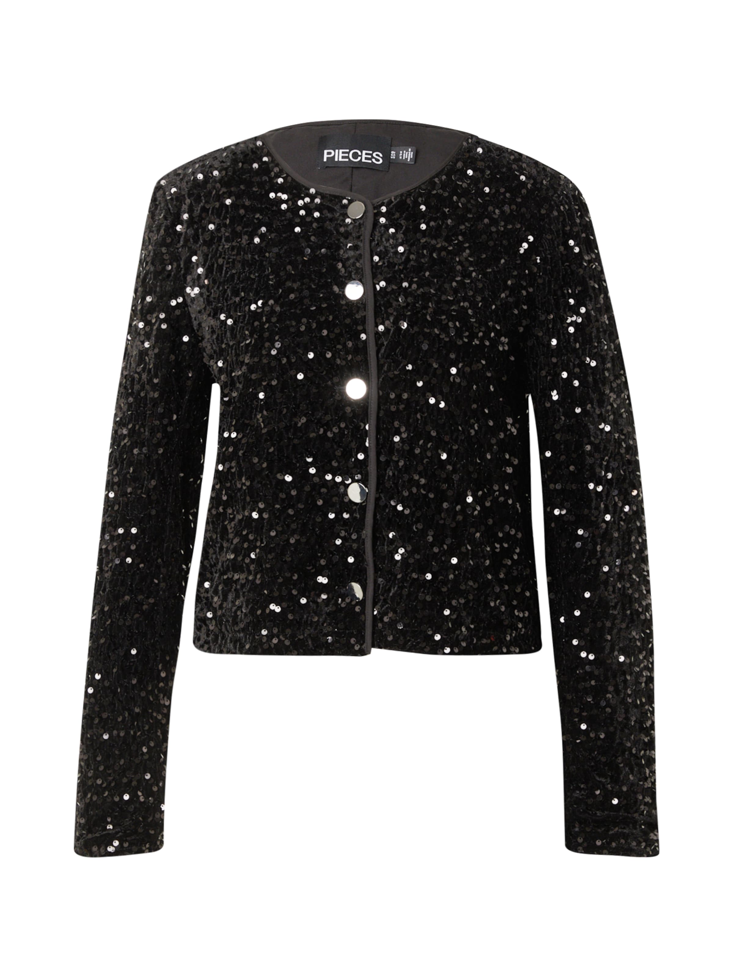 juoda PIECES Demisezoninė striukė 'PCNEISA': priekis