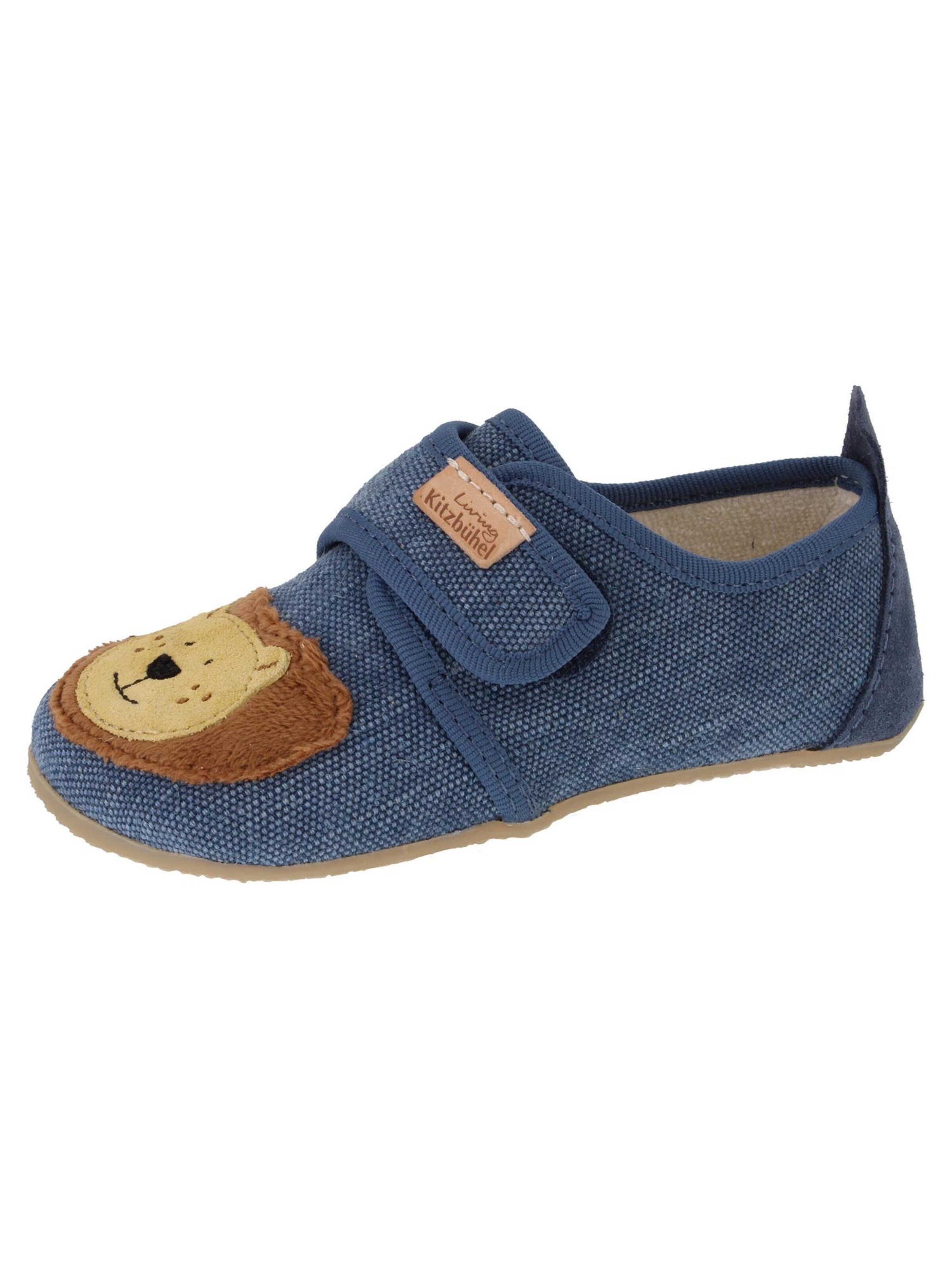 Living Kitzbühel Slippers 'Lutz Löwe' in Blue: front