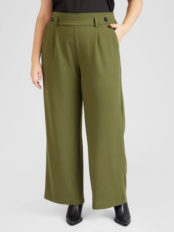 Z-One Wide leg Pleat-Front Pants 'Ar44iane' in Green: front