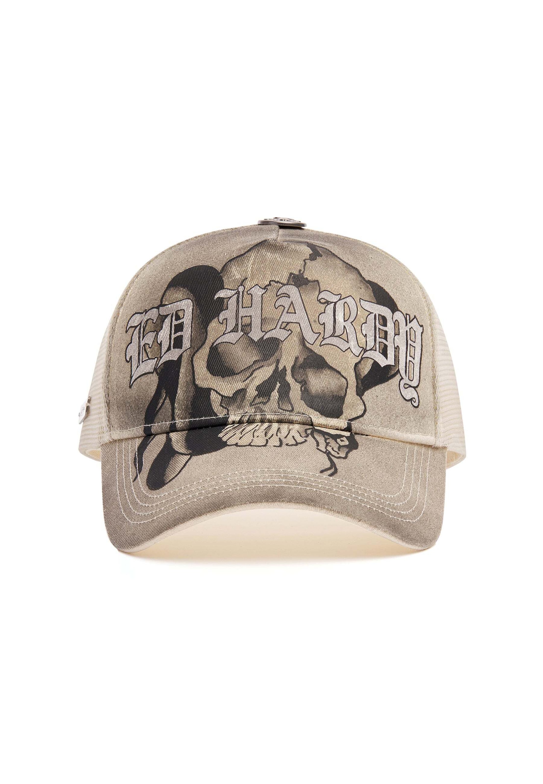 Ed Hardy Keps 'Gothic Skull' i beige