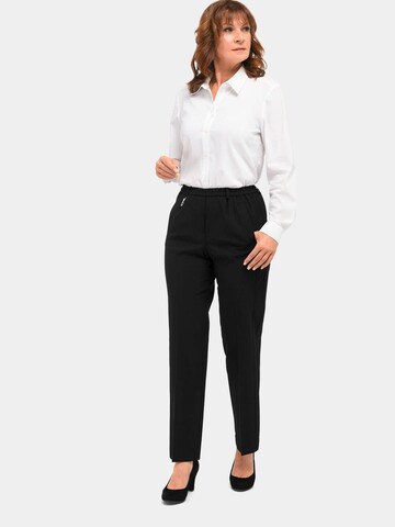 Goldner Regular Trousers with creases 'LOUISA' in Black