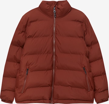 Pull&Bear Winter jacket in Brown: front