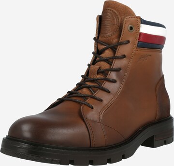 TOMMY HILFIGER Lace-Up Boots in Brown: front