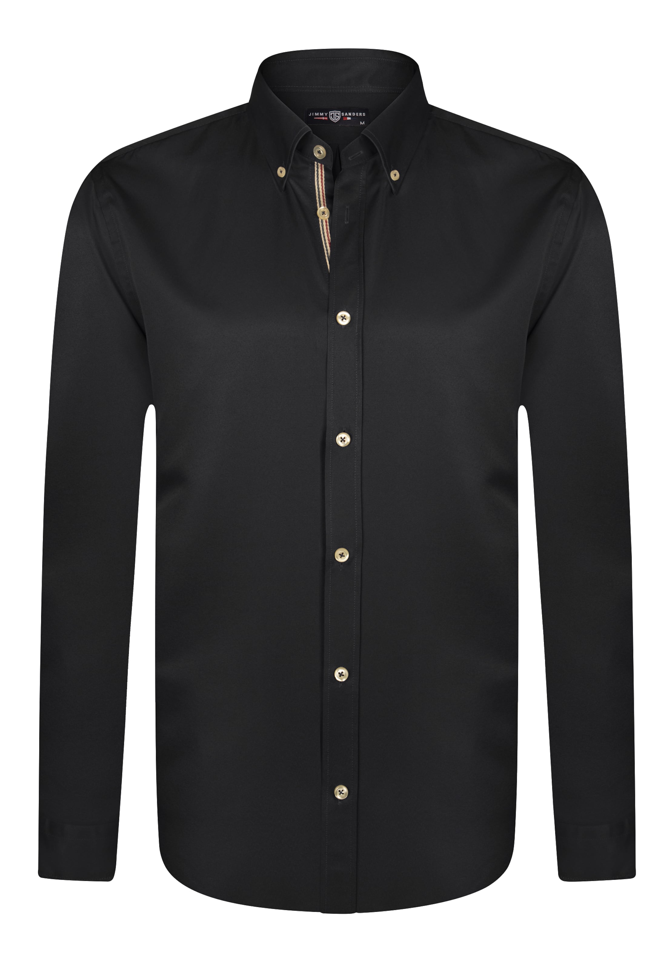 Jimmy Sanders Rovný strih Košeľa - Čierna: predná strana
