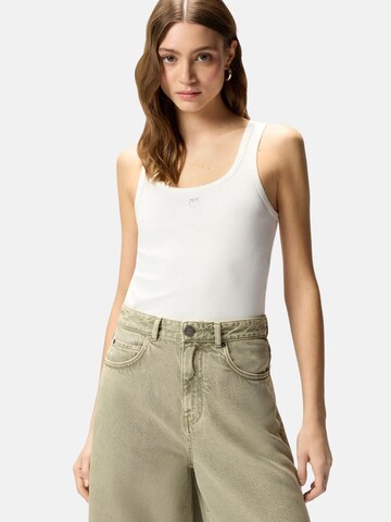 Haut 'PINKO CALCOLATORE CANOTTIERA COSTINA COTONE LOGO METAL canotta' PINKO en blanc