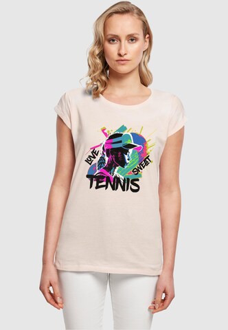 Maglietta 'Tennis Love, Sweat' di Merchcode in rosa: frontale