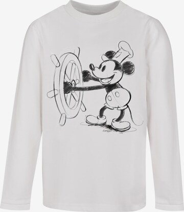 ABSOLUTE CULT Shirt 'Mickey Mouse - Steamboat' in Weiß: predná strana