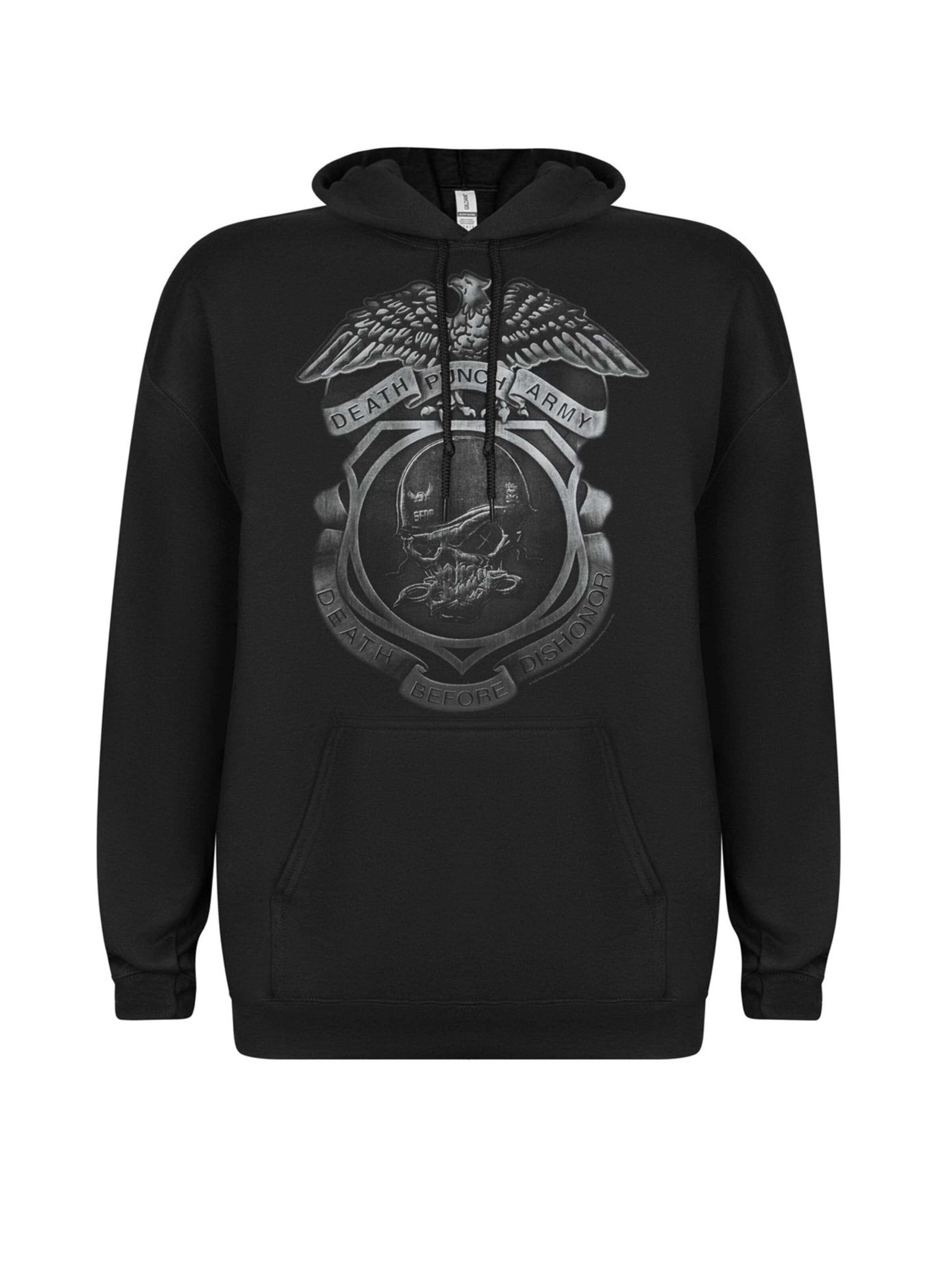 Five Finger Death Punch Sweatshirt 'Five Finger Death Punch EnForcer Kapuzenpullover' in Black: front