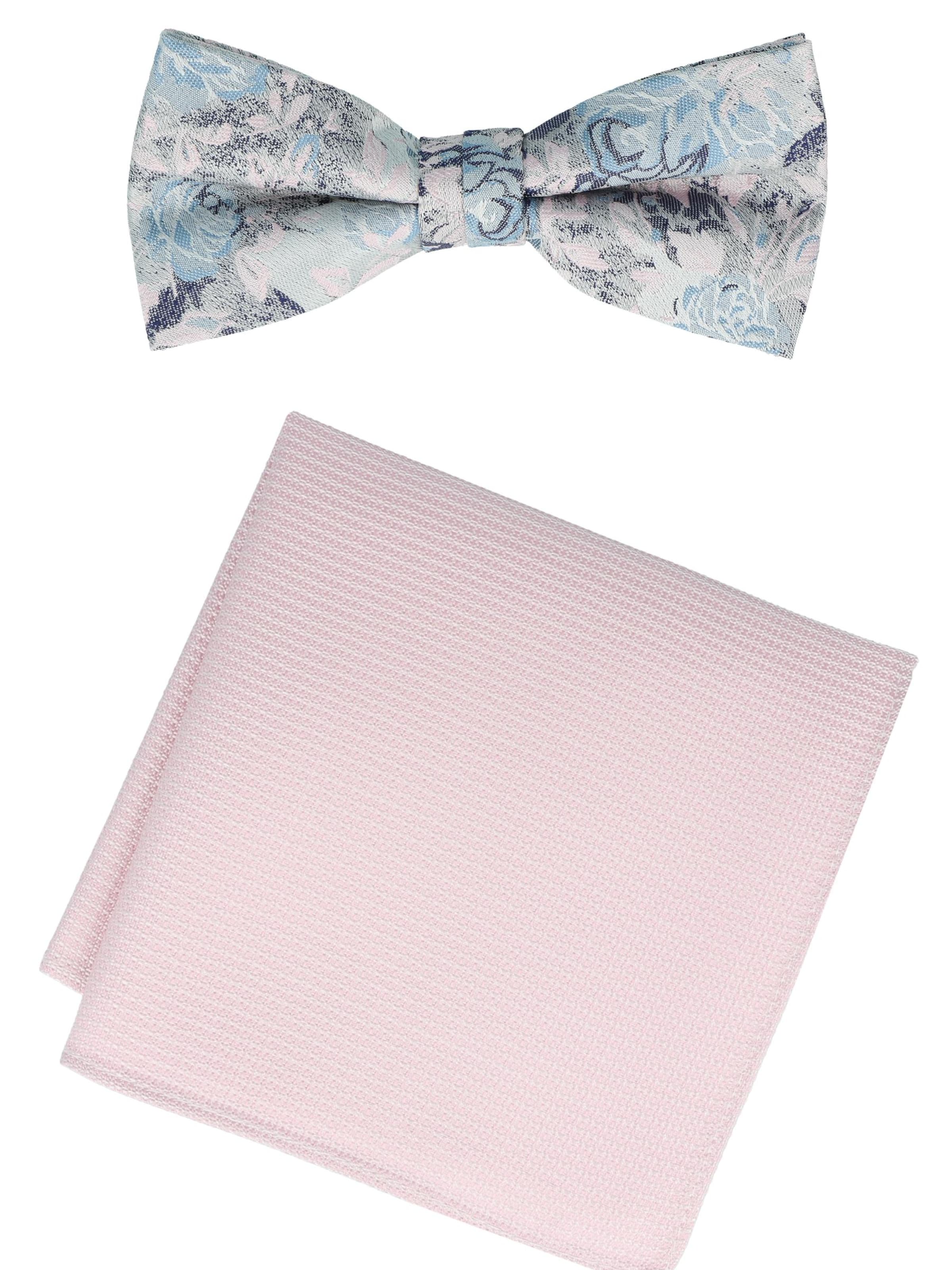 WILLEN Bow Tie 'Set Floral/ Uni' in Pink: front