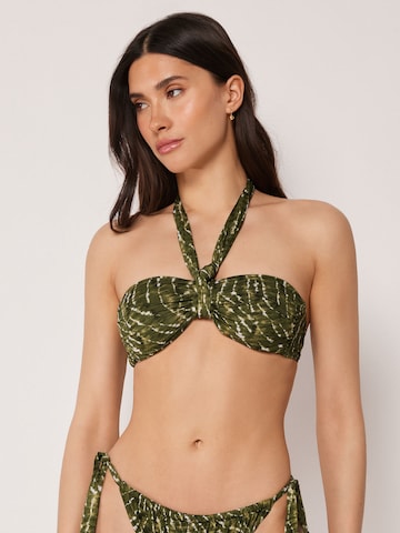 CALZEDONIA Bandeau Bikinitop in Grün: Vorderseite