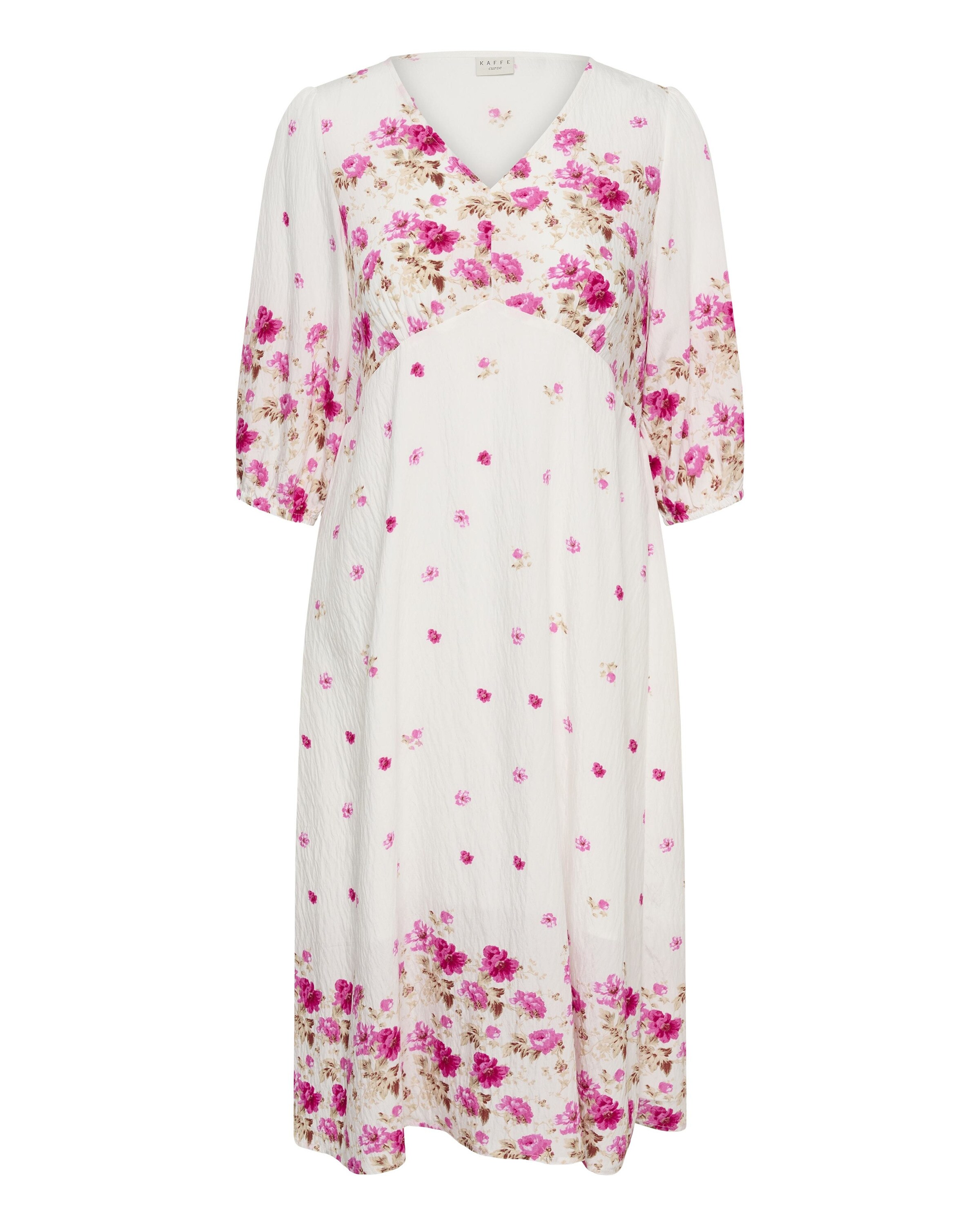 KAFFE CURVE Kleid 'Rosa' in Weiß: Vorderseite