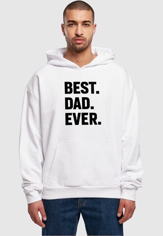 Merchcode Sweatshirt 'Fathers Day - Best Dad Ever' in Weiß: Vorderseite