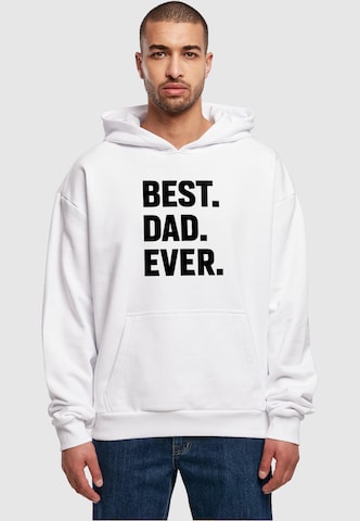 Merchcode Sweatshirt 'Fathers Day - Best Dad Ever' in Wit: voorkant