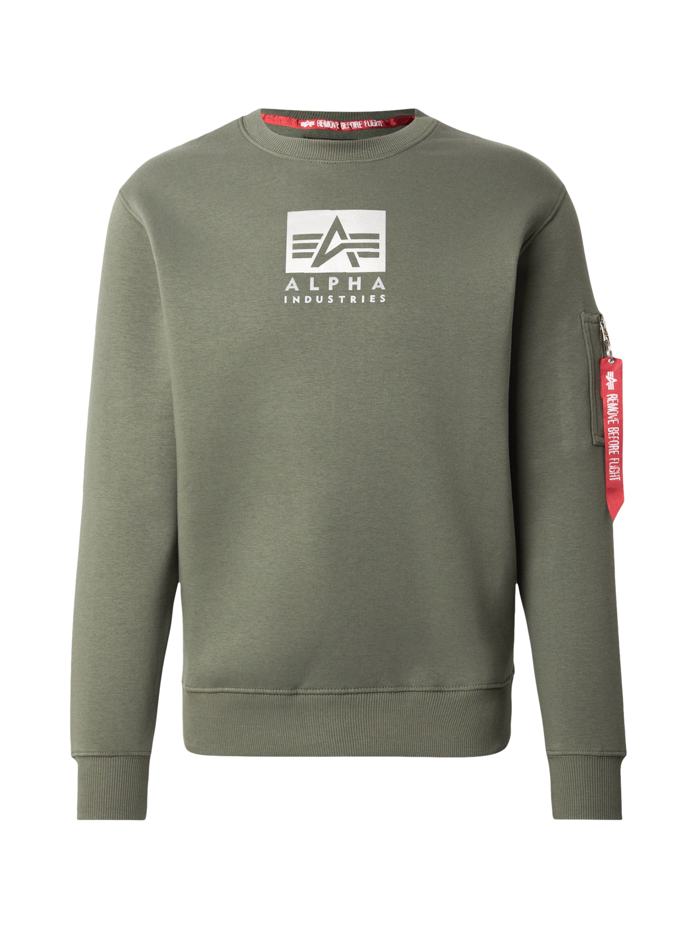 ALPHA INDUSTRIES Majica | zelena barva: sprednja stran