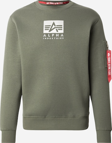 ALPHA INDUSTRIES Majica | zelena barva: sprednja stran