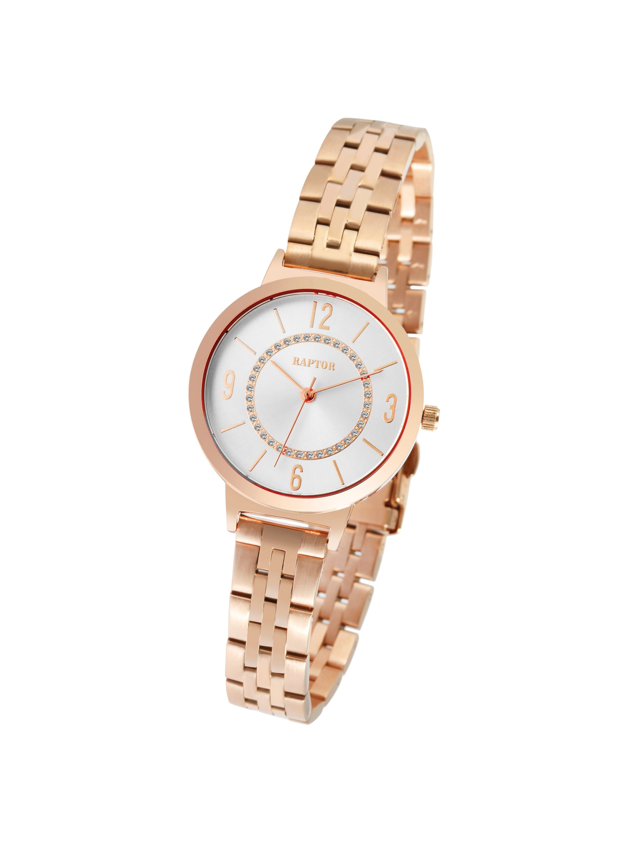 Raptor Analog Watch 'Sara 3 ATM' in Gold: front
