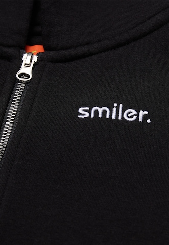 smiler. Zip-Up Hoodie in Black