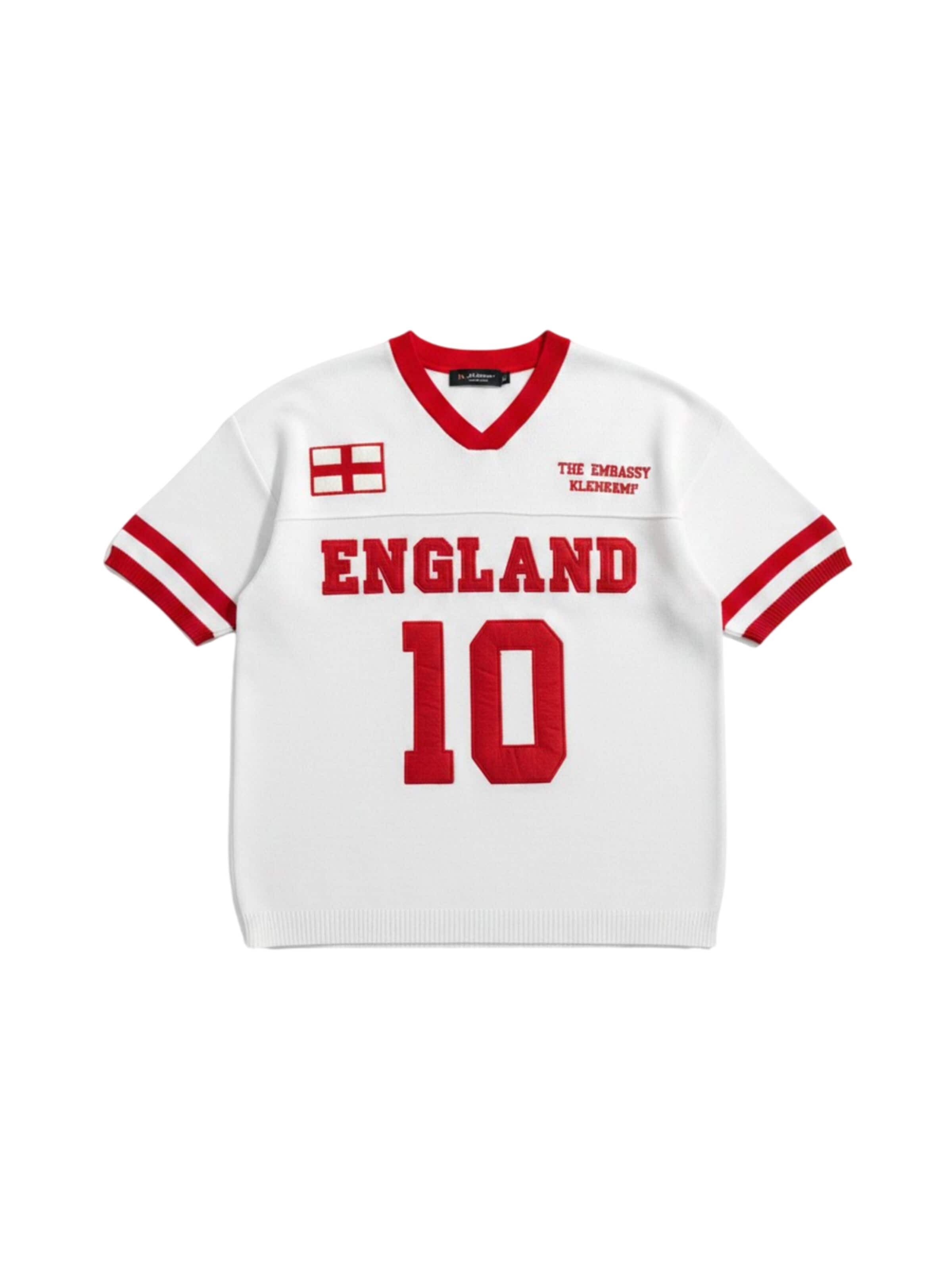 Kleidermafia T-Shirt 'Oversize England Knit T-shirt - White' en S en blanc, Vue avec produit