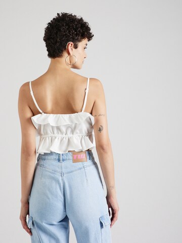 Top 'Frill Dream' di NLY by Nelly in bianco