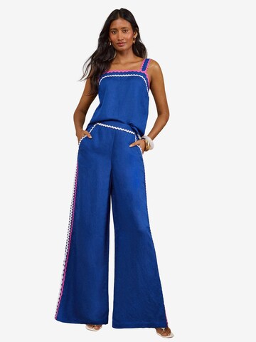 Wide Leg Pantalon love & roses en bleu