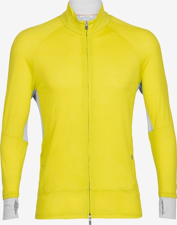 ICEBREAKER Athletic Zip-Up Hoodie 'ZoneKnit' in Yellow: front