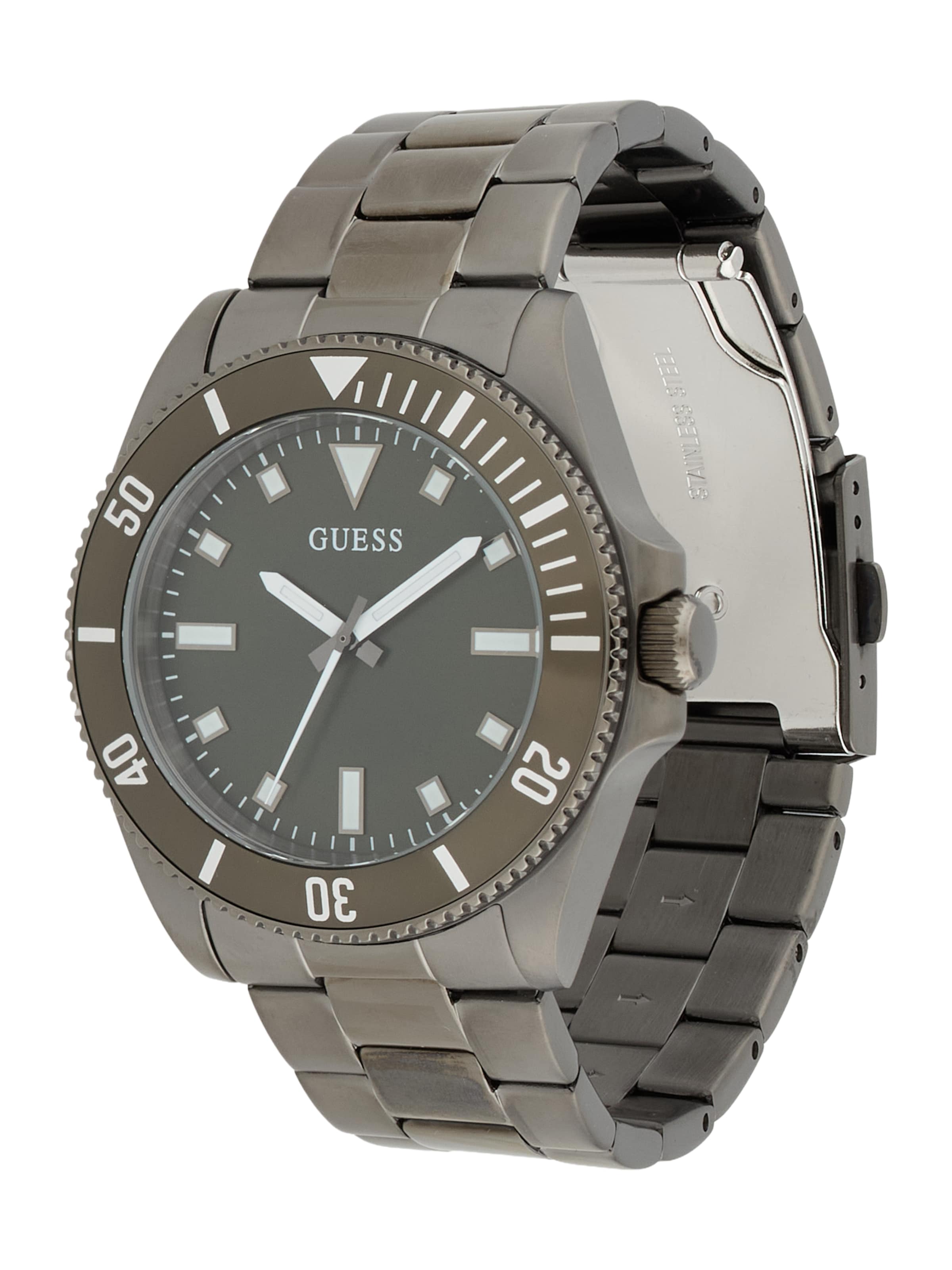 Montre à affichage analogique GUESS en vert : devant