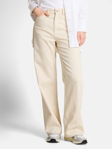 TOM TAILOR DENIM Wide leg Jeans 'Linou' in Beige: voorkant