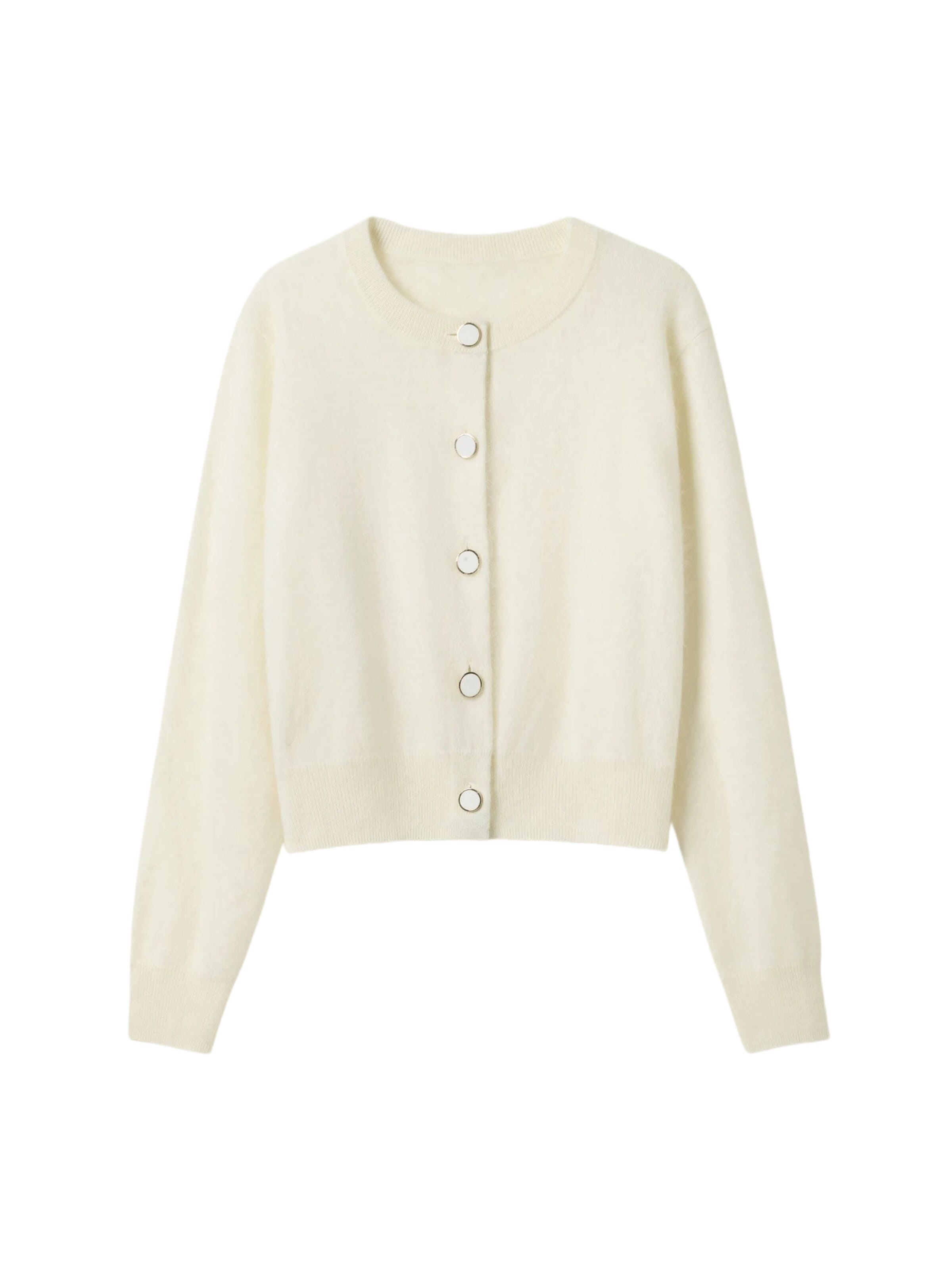 Lilysilk Knit Cardigan 'Ultraweicher Cardigan aus gebürstetem Kaschmir' in XS in White, Item view